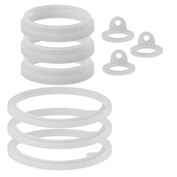 Set garnituri silicon transparente pentru capac bidon apa 40oz, 9 piese