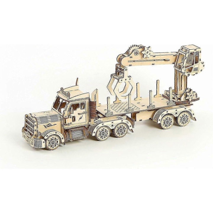 Комплект 3D дървен пъзел камион, Направи си сам, 42.8x18.8x10см