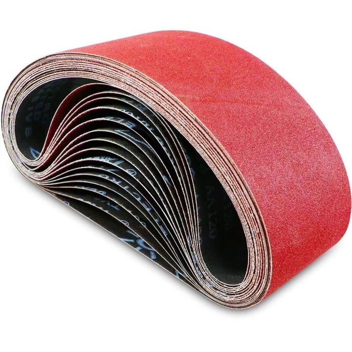 Banda abraziva de slefuit 100 x 610 mm - Set de benzi abrazive mixte (3 x granulatii 60/80/120/180/240) pentru slefuitoare cu banda (15 bucati)