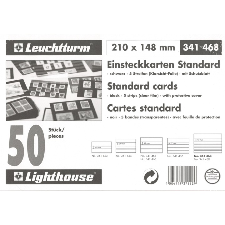 Carduri de stocare timbre 210x148 mm 5 benzi transparente - 341468
