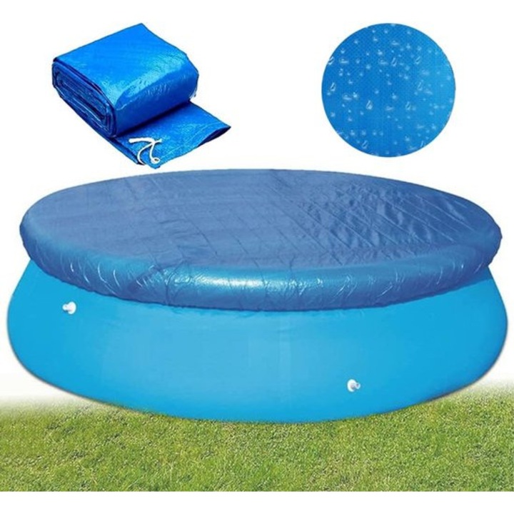 Kerek medencefedél 244cm kék vízálló húzózsinórral