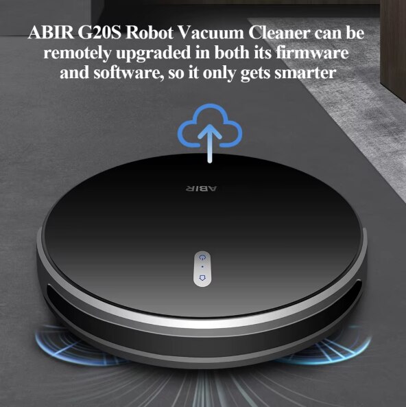 Aspirator robot ABIR G20S, putere de aspirare de 6000 Pa, navigare inteligenta cu harta 2D, aspirare si stergere 2-in-1, control prin aplicatie WiFi si Alexa, negru