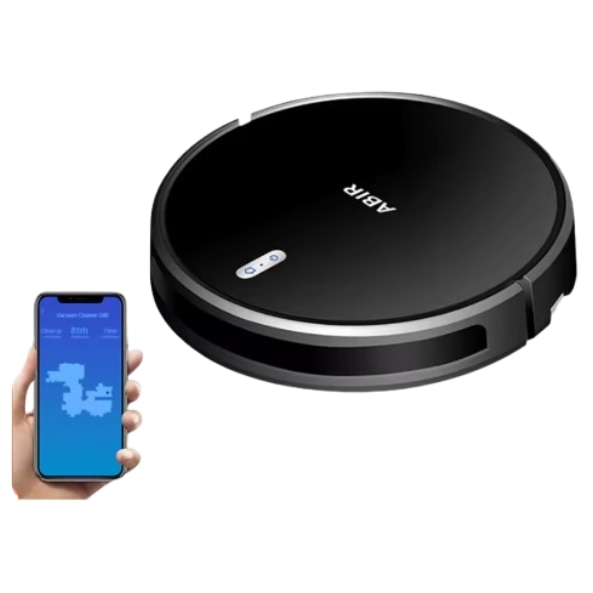 Aspirator robot ABIR G20S, putere de aspirare de 6000 Pa, navigare inteligenta cu harta 2D, aspirare si stergere 2-in-1, control prin aplicatie WiFi si Alexa, negru