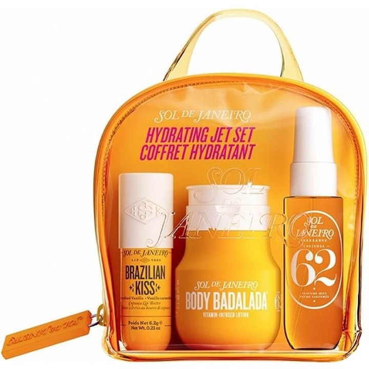 Hydrating Jet Set Cheirosa 62 szett, Sol de Janeiro, 111 ml, normál bőrtípusra, női, illatosított, kozmetikai táskával