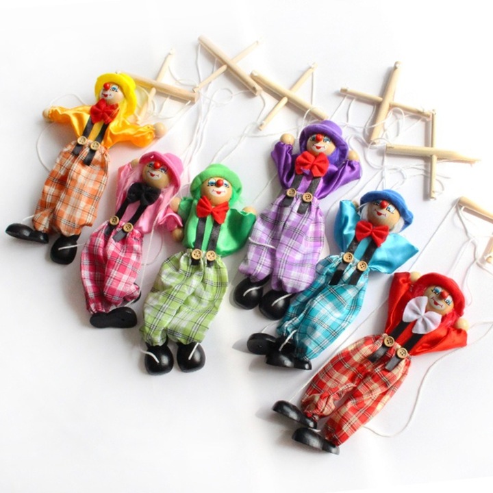 papusi，Pupusi cu linie，papusi din lemn，Jucarii papusi，Papusi portabile durabile，papusi clovn copii，6pcs，Trage Linie Umbra Artizanat，Jucarii mici din lemn