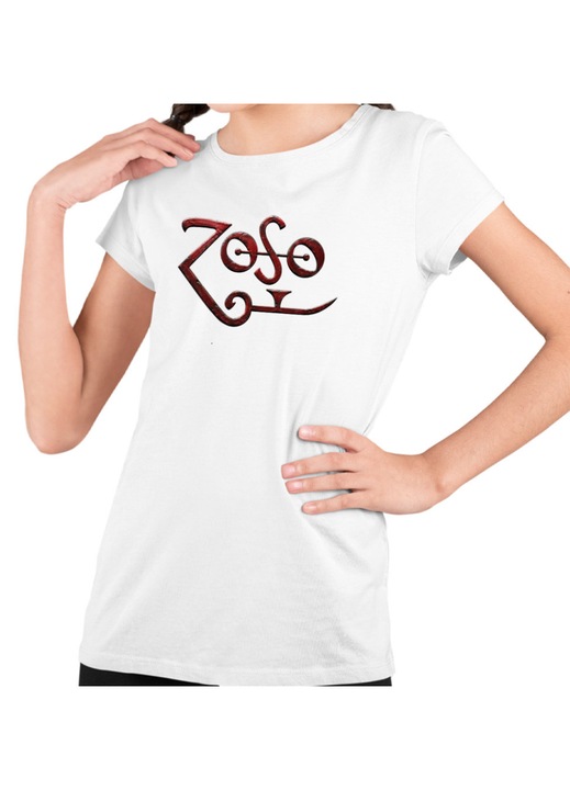 Gyerek Lány Póló Led Zeppelin Zoso Merch, Fehér