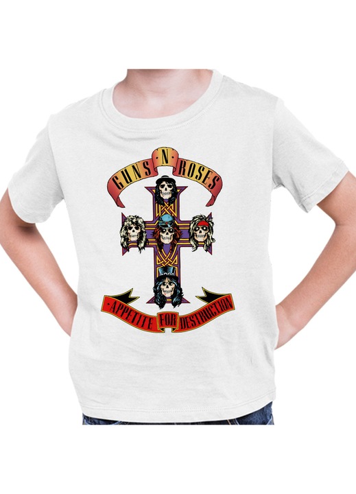 Gyerek Fiú Póló Guns N Roses Legendary Merch, Fehér