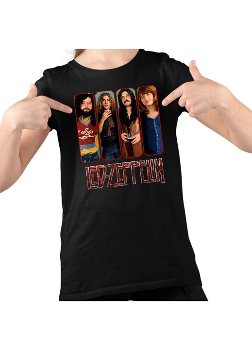 Gyerek Lány Póló Led Zeppelin Legend Merch, Fekete