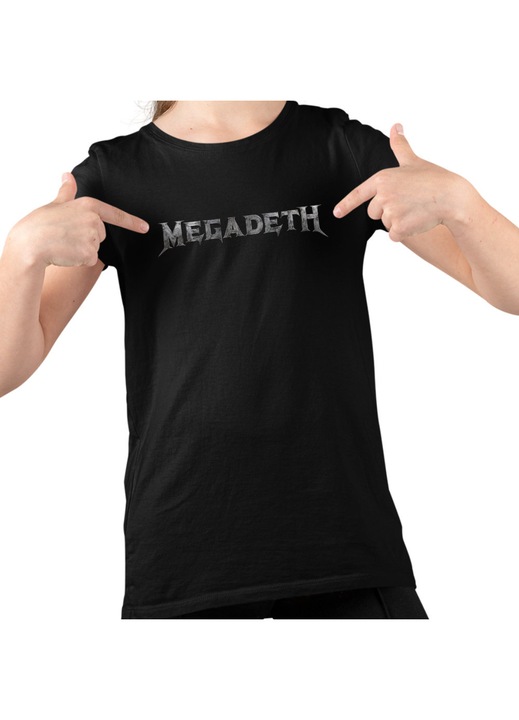 Gyerek Lány Póló Megadeth Heave Metal Merch, Fekete