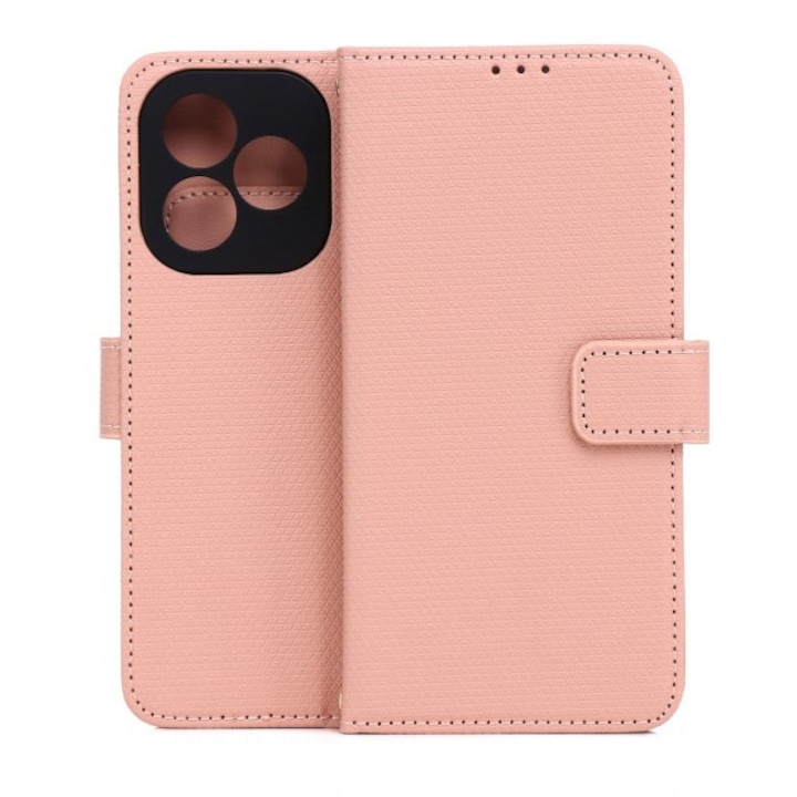 Husa Tip Flip Cover Upzz Smart Triangle Compatibila Cu Honor 600 LITE, Magnet, Functie Stand, Roz