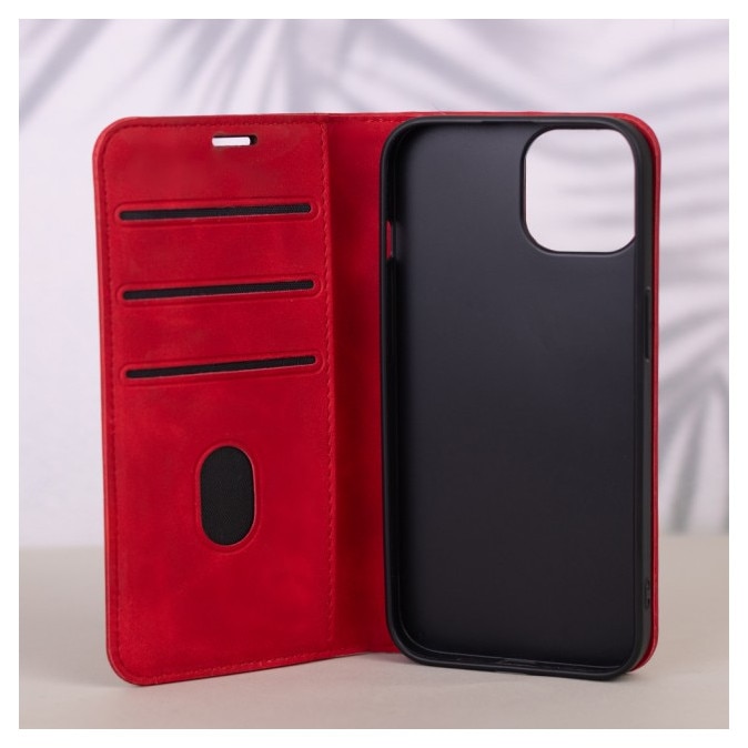 Husa Tip Flip Cover Upzz Suede Compatibila Cu Honor 600 LITE, Magnet Incorporat, Piele Ecologica Soft, Rosu
