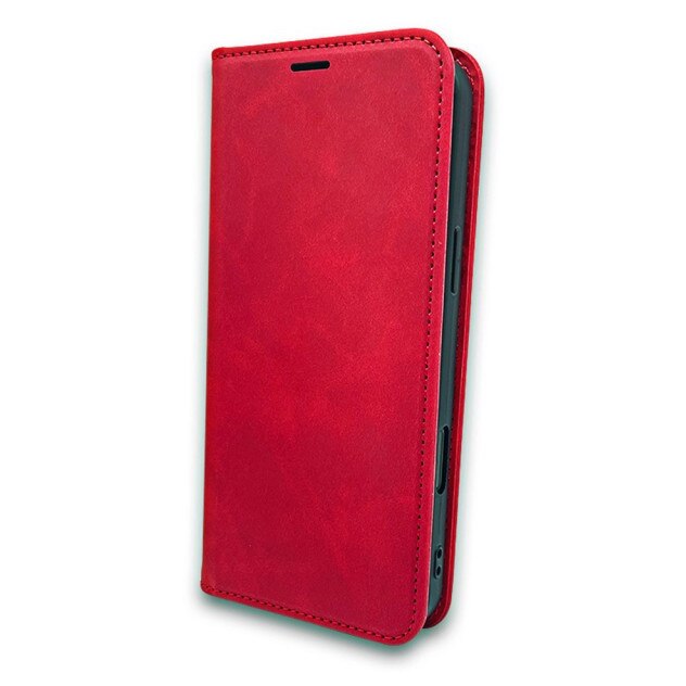 Husa Tip Flip Cover Upzz Suede Compatibila Cu Honor 600 LITE, Magnet Incorporat, Piele Ecologica Soft, Rosu