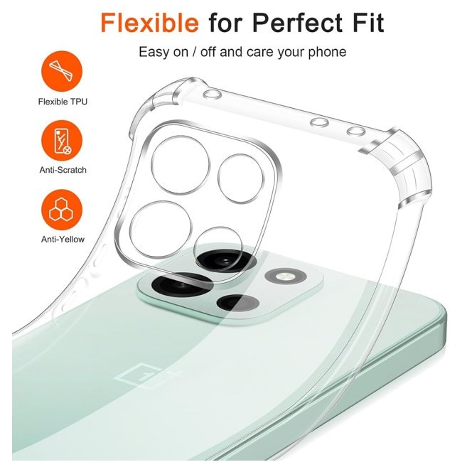 Husa Upzz® Shock Armor Compatibila Cu OnePlus Nord 6, Protectie Sporita, Silicon, Transparenta