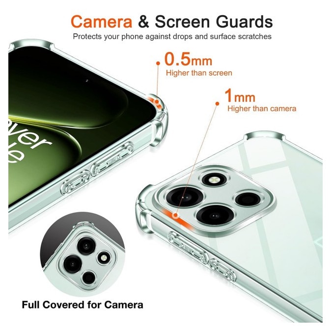 Husa Upzz® Shock Armor Compatibila Cu OnePlus Nord 6, Protectie Sporita, Silicon, Transparenta