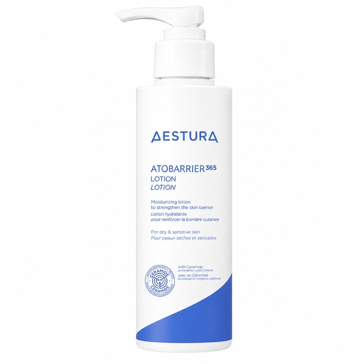 Aestura Atobarrier 365 Lotion, Test- és Arclotion Ceramidokkal és Lipid Komplexszel, Intenzív Hidratálás és Bőrgát Helyreállítása, Száraz és Érzékeny Bőrre, 150 ml