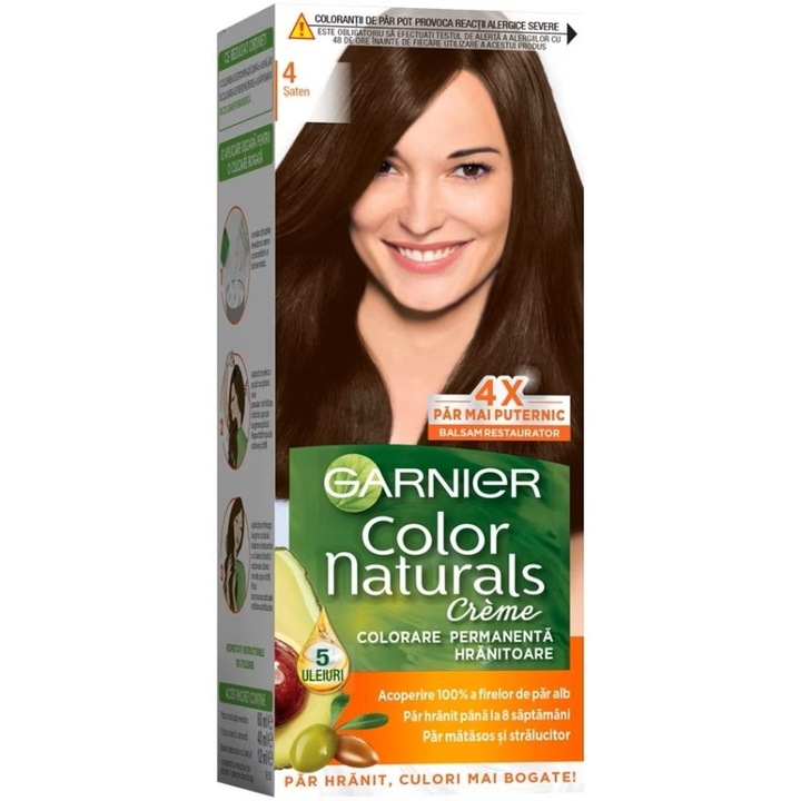 Hajfesték, Garnier Color Naturals, 4 Sötétszőke