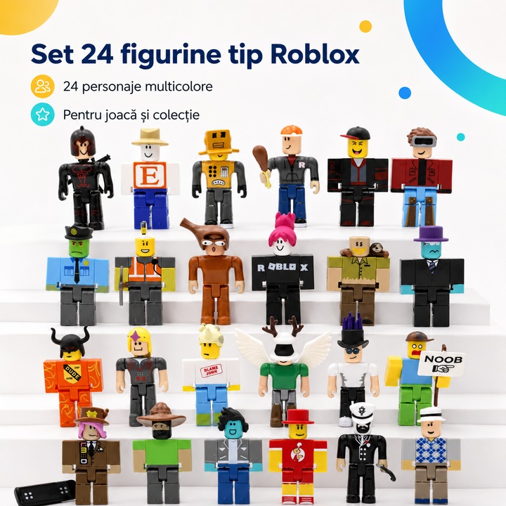 24 db-os Roblox figura készlet, többszínű műanyag karakterek, játékhoz, gyűjtéshez és ajándékba, 0,41 kg
