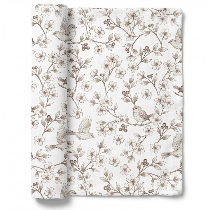 Paturica mutifunctionala Bocioland Beige 110x110 cm, tesatura din fibre de bambus super absorbant, suprafata catifelata, utilizare carucior/patut/scaun auto, material respirabil, certificat OEKO-TEX