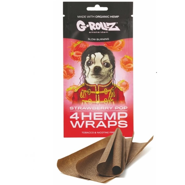 Foite blunt canepa G-rollz Strawberry Pop Capsuni x4