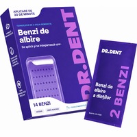 Set benzi de albire dinti DR.DENT® Purple 14 strips, 7 tratamente, Benzi de inalbire fara peroxid, Set de benzi pentru dinti sensibili, Benzi albire enamel safe, Formula non sensitive, Indeparteaza pete cafea/vin, Albire acasa 30-60 min, Aroma menta