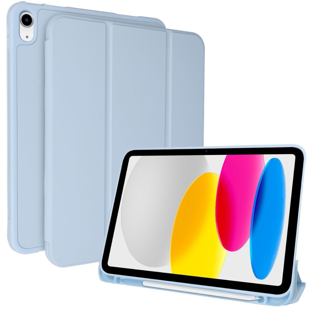 Husa carte, pentru iPad 11", A16 2025, a 11-a generatie, stand, decupaje precise, Albastru deschis