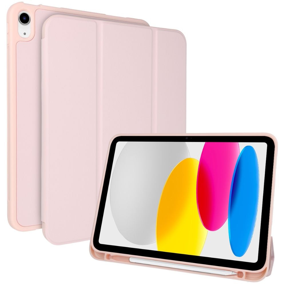 Husa carte, pentru iPad 11", A16 2025, a 11-a generatie, stand, decupaje precise, Roz deschis