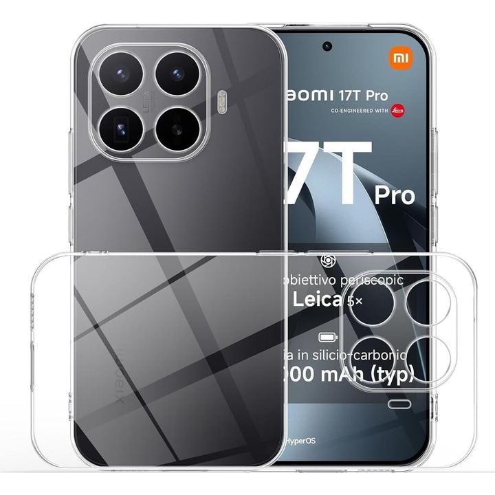 Husa pentru Xiaomi 17T Pro, Anti-Shock 1.5mm, cu protectie lentile, transparenta