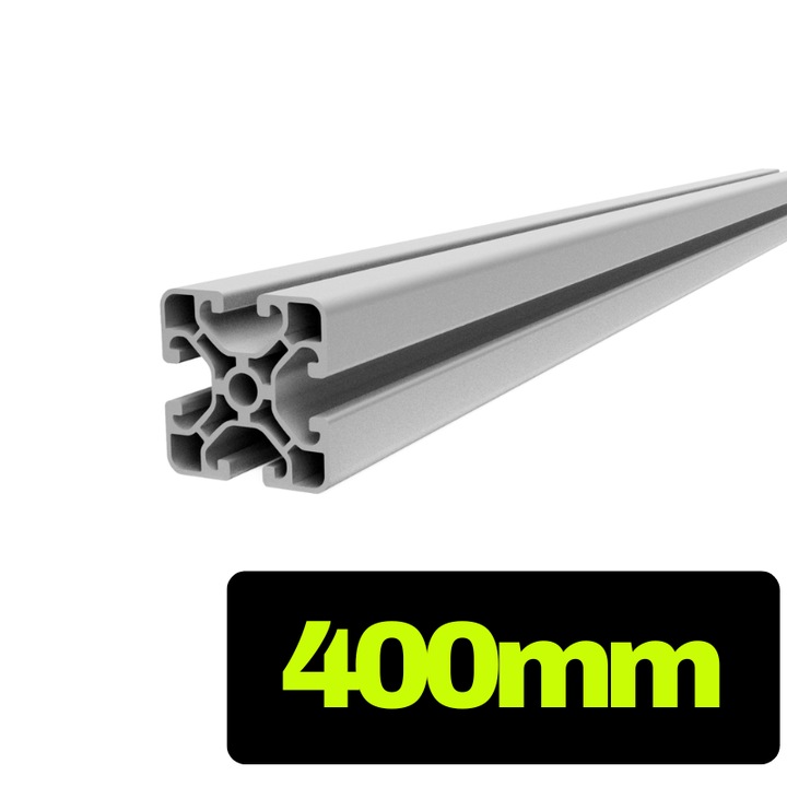 Profil aluminiu structural T-SLOT 40x40 usor argintiu - 40 cm