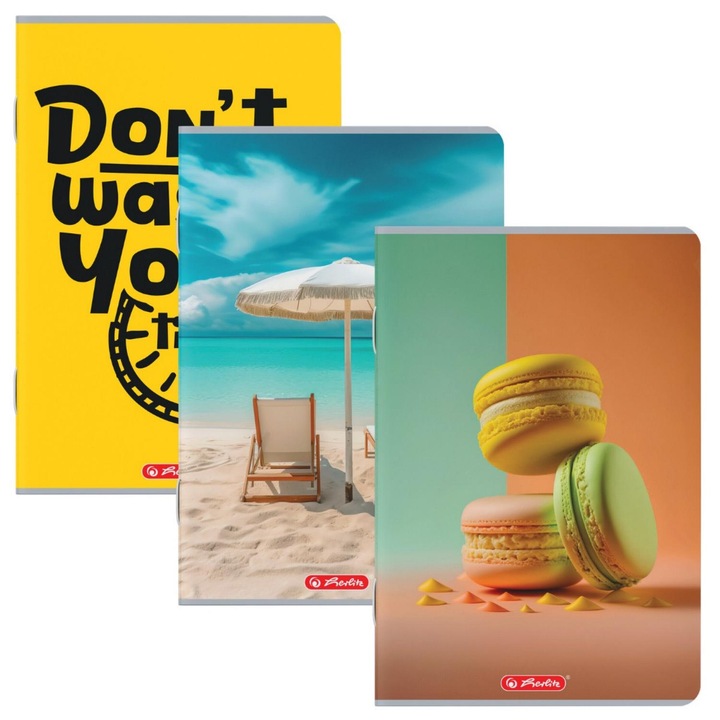 Set de 3 caiete A4, 80 file, Herlitz, matematica, hartie 70 g/mp, FSC Megamix 2