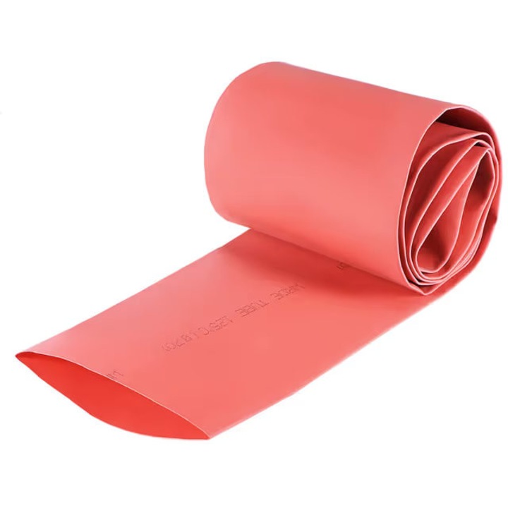 Vízálló Hőre Zsugorodó Cső sourcing map, Átmérő 70mm, Lapos Szélesség 113mm, Zsugorodási Arány 2:1, Hossz 1m, Polietilénből (PE), Szín Piros