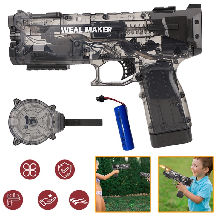 Pistol De Apa Electric, 500ml+50ml, Pistol Cu ​​Apa Electric Pentru Copii, Raza Lunga De Actiune De Pana La 8, 5 Metri, Jucarie De Vara Reincarcabila, Jucarie De Apa De Vara, Plaja In Aer Liber