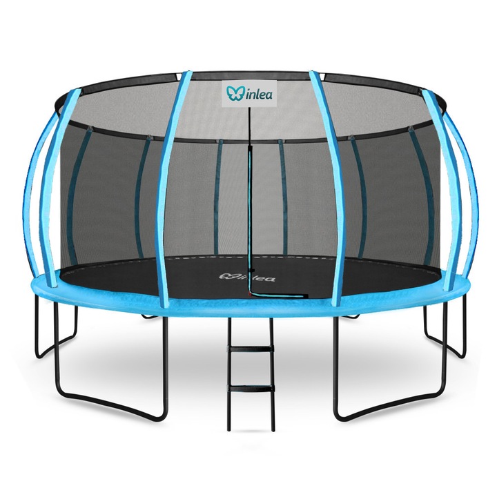 INLEA ULTIMATE Jump Trambulina 500 cm cu plasa de protectie interna - albastru deschis
