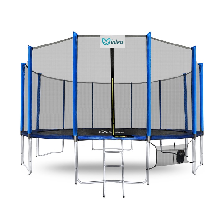 INLEA PREMIUM Jump Trambulina 500 cm cu plasa de siguranta exterioara - albastru