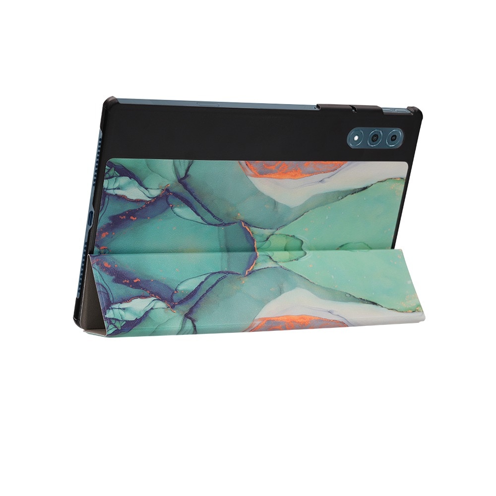 Husa de protectie pentru Lenovo Yoga Tab Plus 12.7 DaDen FoldPro, Mod stativ, Unghi pana la 65°, Piele ecologica, Verde