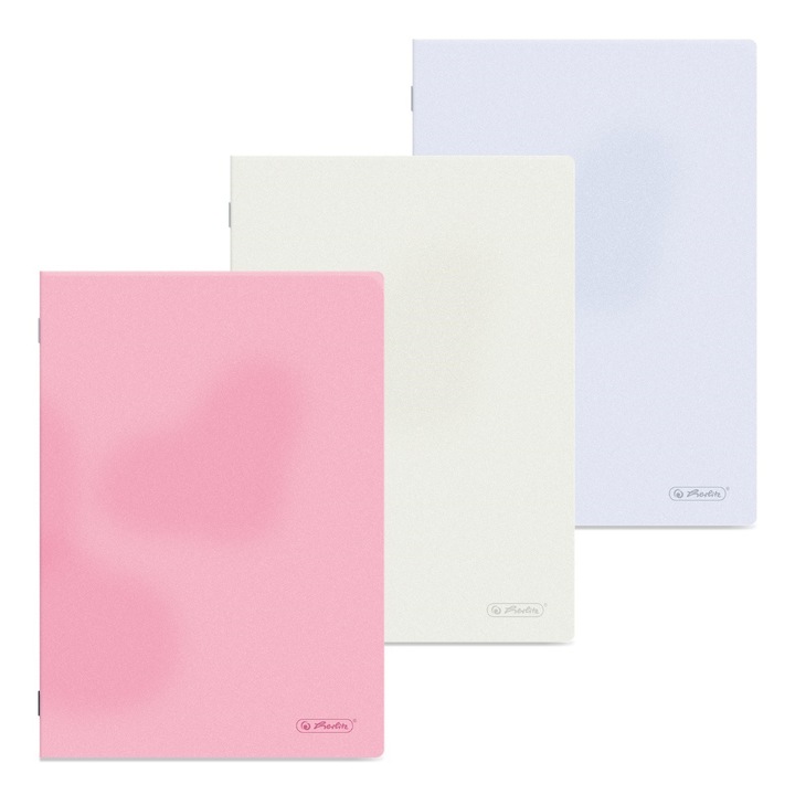 Set 3 caiete A4, 80 file matematica, plastic, hartie 70 g/mp, Herlitz