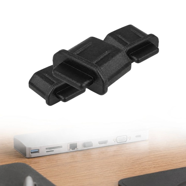 3 db porvédő dugó Micro HDMI-D-hez, FONIX PortGuard, Porvédelem, Párataszító, Szöszmentes, Karcálló, Biztonságos rögzítés, Kiváló minőségű anyag, Kopásálló, Sötétfekete