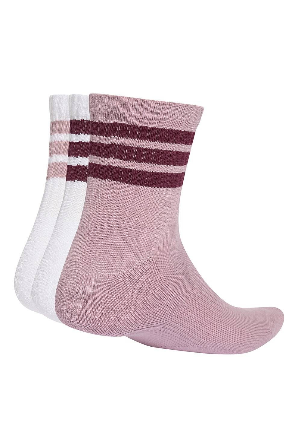 67 Roz adidas Performance, Set de 3 perechi de sosete scurte, Alb, Roz prafuit ...