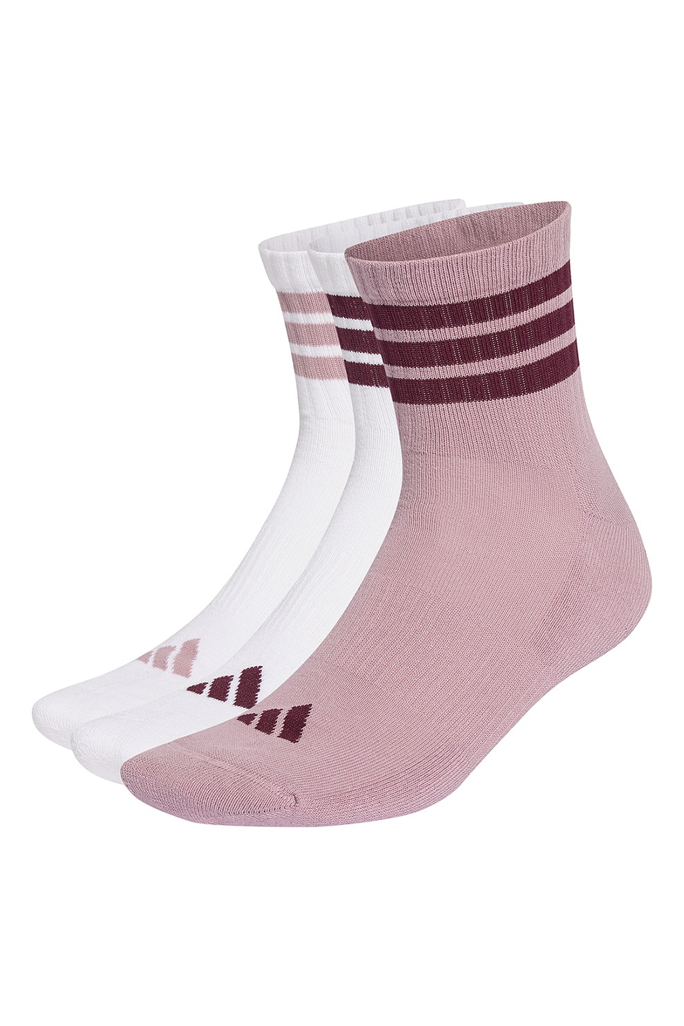 67 Roz adidas Performance, Set de 3 perechi de sosete scurte, Alb, Roz prafuit ...