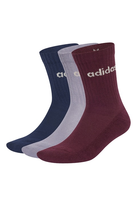 adidas Performance, Rövid szárú uniszex zokni szett - 3 pár, Sötétbordó/Tengerészkék/Pasztell-lila