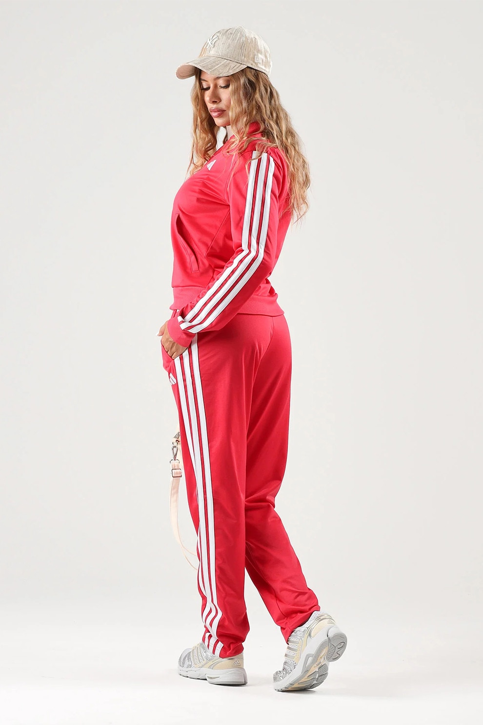 Logo Cu Roz adidas Sportswear, Trening cu logo si fermoar W ESS 3S TS, Roz aprins ...