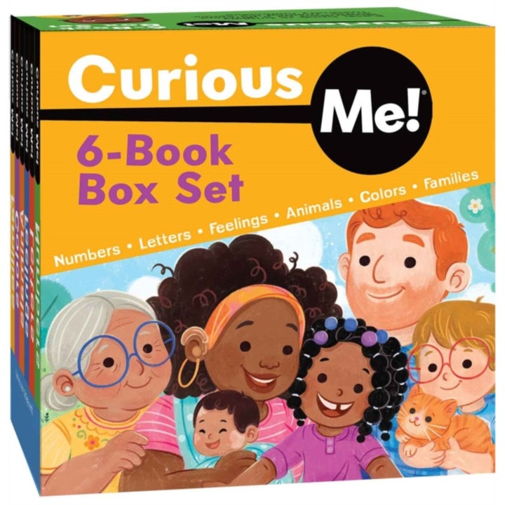 Curious Me!(r) 6-book Box Set (numbers, Letters, Colors, Feelings, Animals, And Families) -