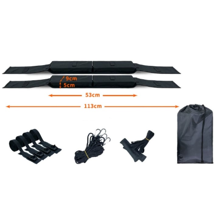 Portbagaj auto, portbagaj de plafon din spuma antiderapanta, portbagaj multifunctional impermeabil, include geanta de depozitare pentru bagaje, ideal pentru excursii rutiere si calatorii