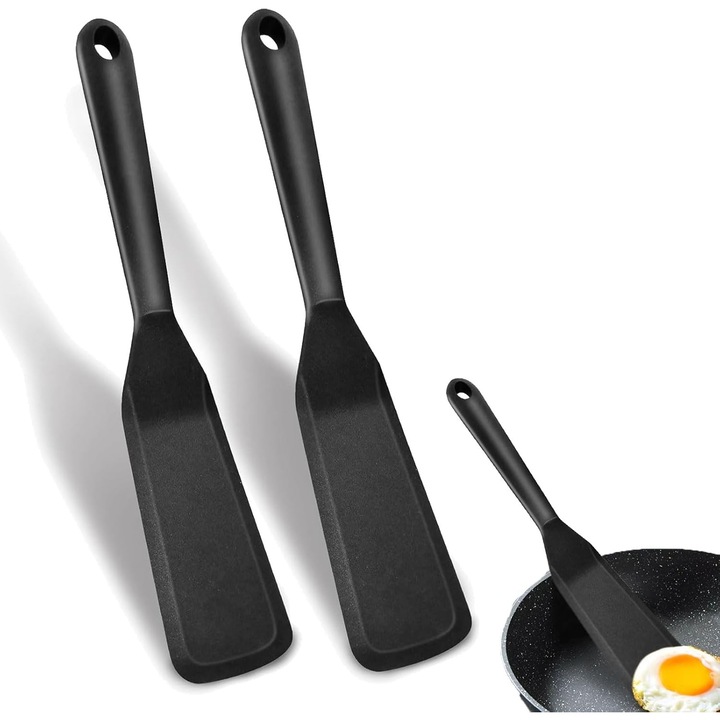 2 db hőálló szilikon spatula készlet, BPA-mentes szilikon konyhai spatulák, cukrász spatulák, szilikon spatulák, hal, palacsinta, tojás főzéséhez