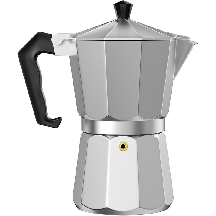 Espressor cafea 6 cesti aluminiu argintiu 20x15x10cm