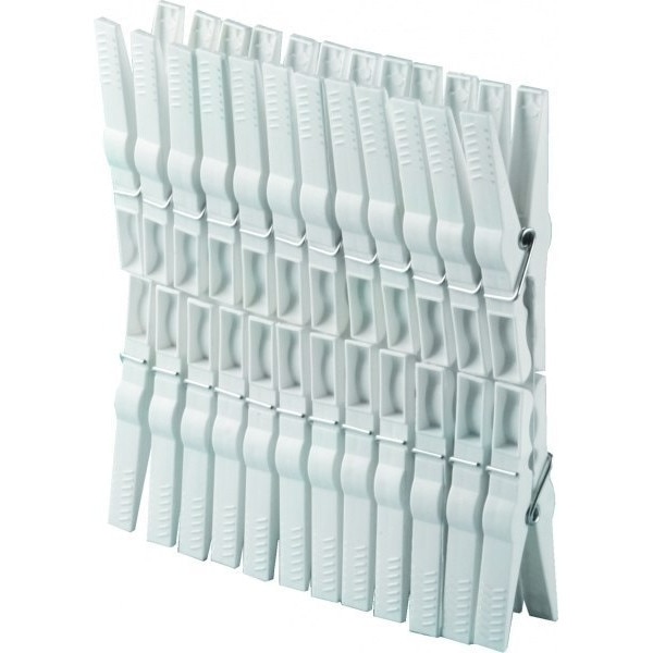 Clesti de rufe PLAST TEAM POLAND SP. Z O.O., Plastic, 24 bucati, Alb 1031