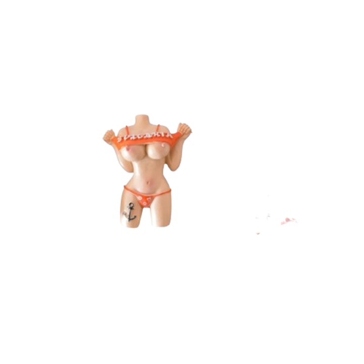 Mágneses női test figura, Kerámia, 7x6 cm