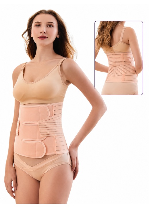 Corset Postpartum Reglabil, Sustinere Abdomen si Zona Lombara, Bej, Masura XL
