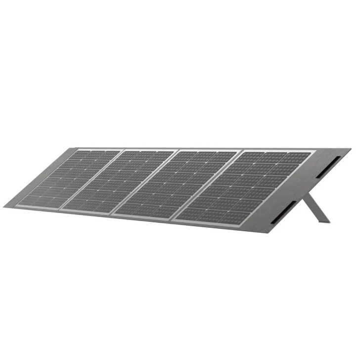 Преносим соларен панел, фотоволтаичен панел 200 W, ефективност 24,3%, BC клетки, водоустойчив IP65, 4 опори, за къмпинг и каравани