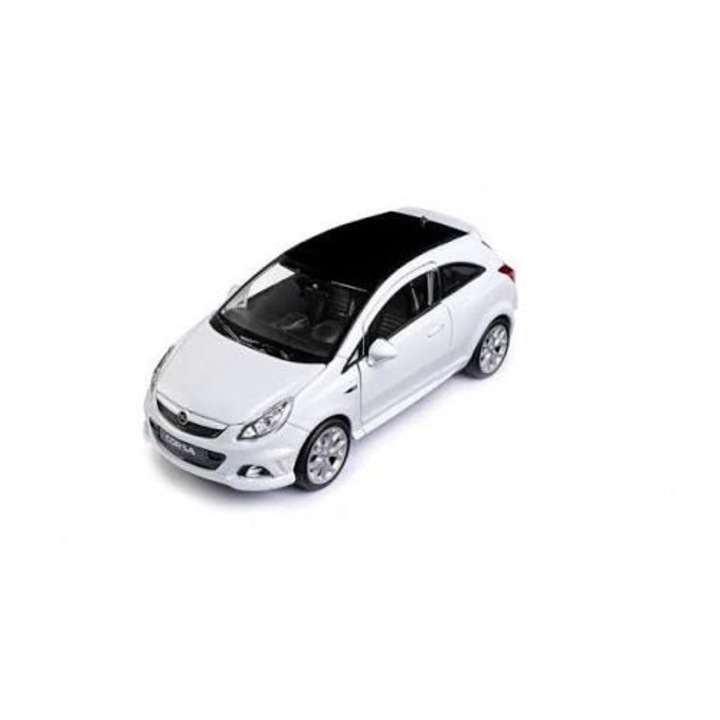 Opel Corsa OPC fehér Welly 1:34 fém replika modellautó nyitható ajtókkal, rugós