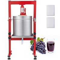 Presa hidraulica pentru fructe si vin, 30 l manuala, Din inox robust, Pentru suc mere struguri legume, Presa branza tincturi plante, Cu 2 saci filtrare, Pentru bucatarie casa